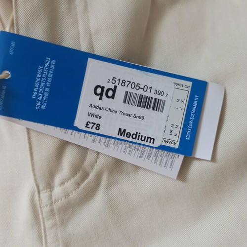 Adidas men's pants medium white new