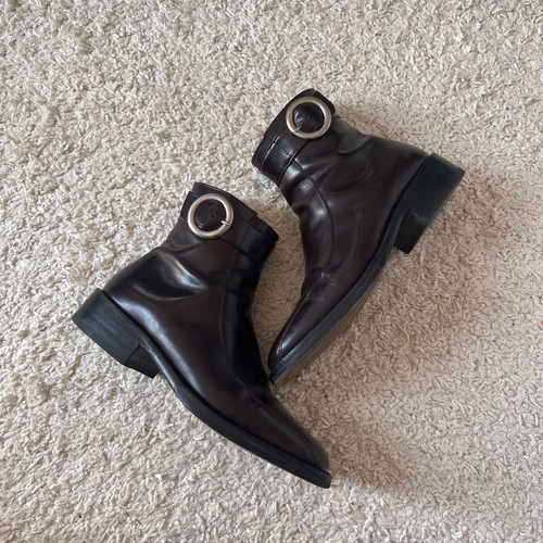 Vintage Armando d’alessandro buckled ankle boots with zipper, used, genuine leather size 40