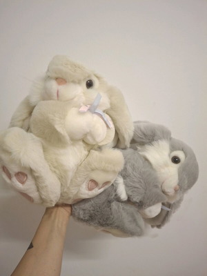 Large Bunny Rabbit Vintage Plush Toy set of 2 new with tags by KEEL