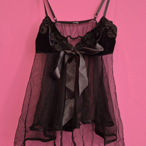 Lingerie transparent negligee like new, black