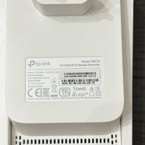 TP-LINK RE315 v1 Mesh WiFi Extender dual band 1200Mbps like new