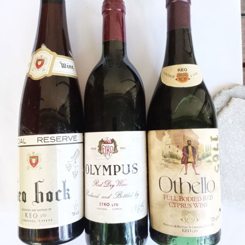 Cypriot wine collection 1985, KEO Hock, Othello, Olympus, like new