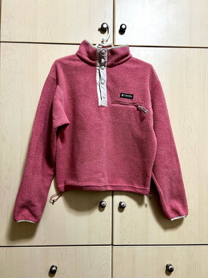 Columbia fleece women's Helvetia II Cropped Half Snap like new, pink