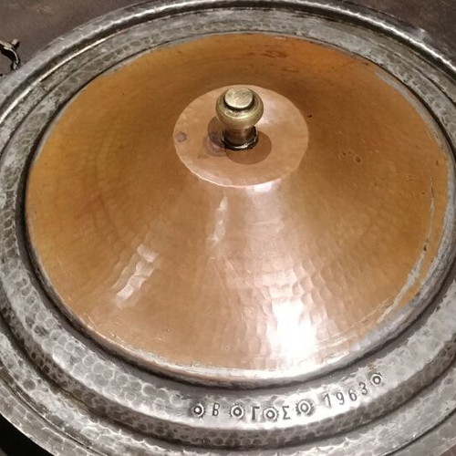 Copper pot with lid, vintage kitchenware