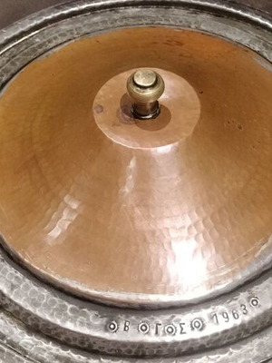 Copper pot with lid, vintage kitchenware
