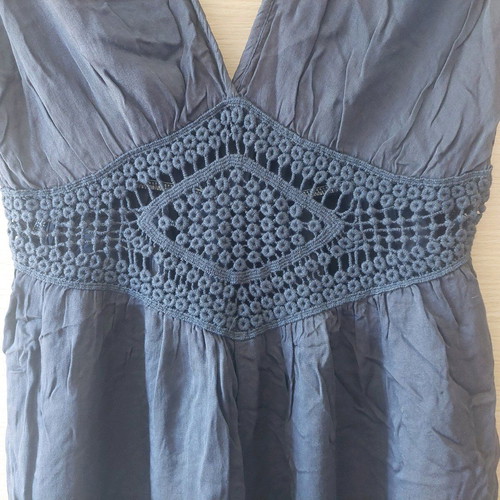 Dark blue one-piece shorts like new, Large/XL with lace detail