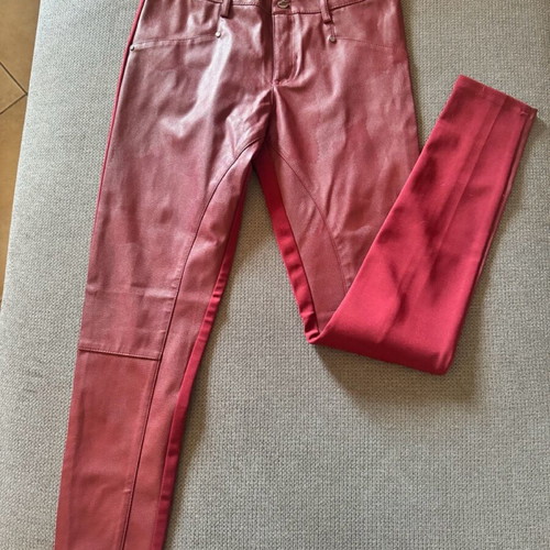 Leather pants burgundy new for 16-year-old girl