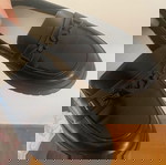  Μαύρα mules με σχέδιο αλυσίδα απάνω φαρδιά γραμμή