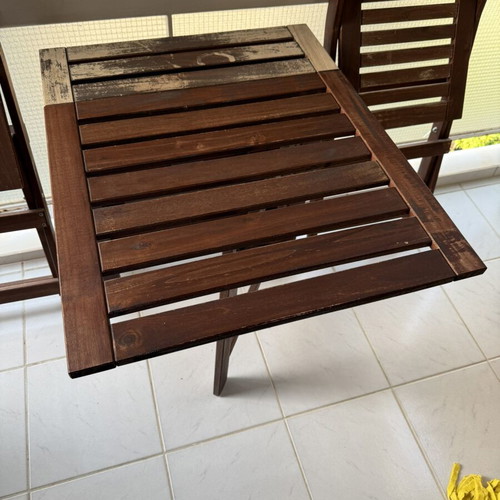 Wooden table set with chairs, 4 chairs