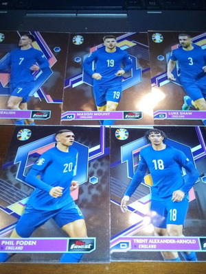 Topps Road to UEFA EURO 2024 England κάρτες σαν καινούργιες, 5 τεμ.