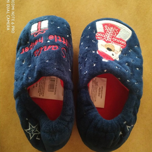 Boys' winter slippers like new, size 25-26, blue