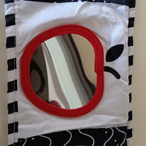 High Contrast Fabric Baby Book new with mirror and red details