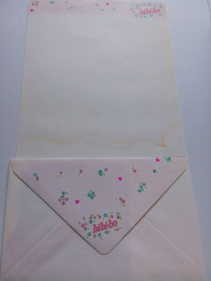 Bibibo pink stationery set like new collectible