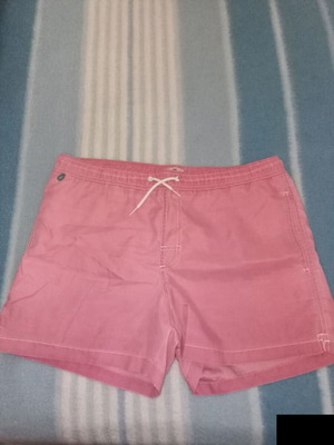 Bershka men's swim shorts, pink, mesh lining