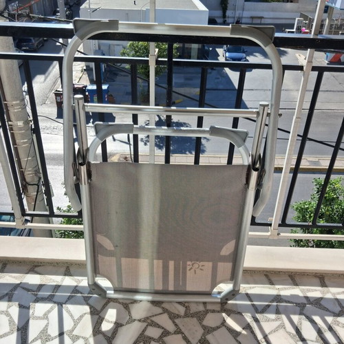Beach chairs like new, set of 2, aluminum frame, textile seat