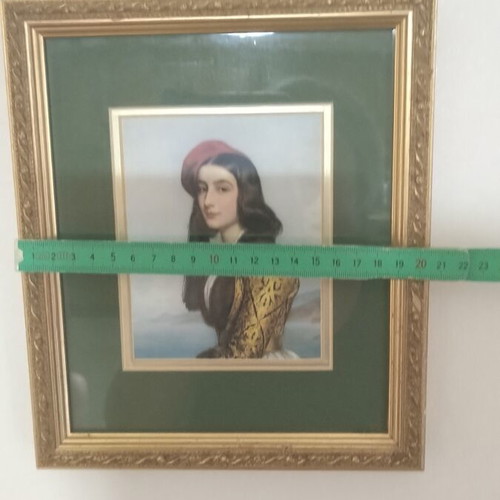 Portrait print Rosa Botsari framed, like new, 24x21 cm
