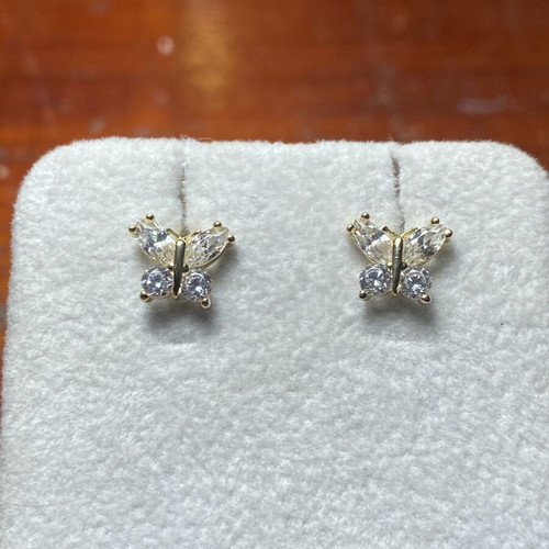 Butterfly earrings gold 14k new