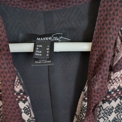 Mango dress L like new, brown with geometric patterns