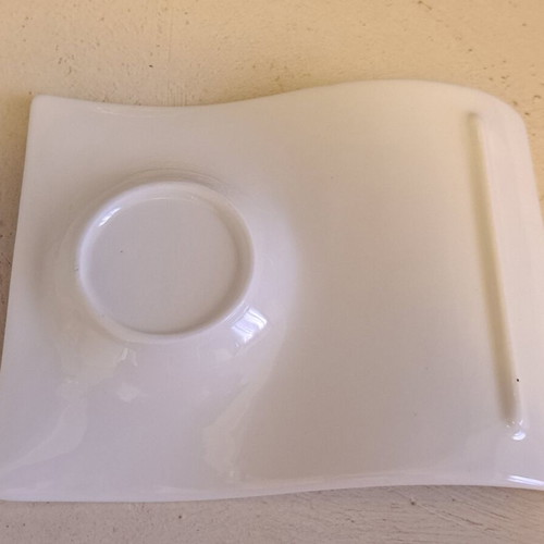 Villeroy & Boch NewWave ceramic plate set of 6, asymmetrical wavy shape