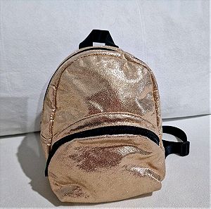 Hollister California Gold mettalic backpack! 30×20