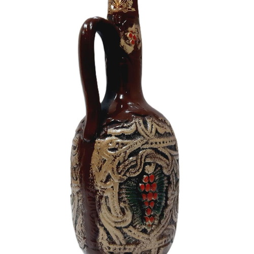 Bulgarian ceramic wine jug like new, richly decorated, 27 cm