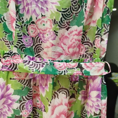 Summer dress floral print like new, green and purple, size M