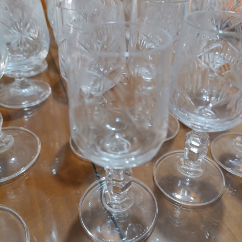 Vintage carved Czech crystal set of 41 pieces, like new