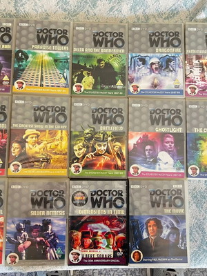 Doctor Who Sylvester McCoy and Paul McGann DVD boxes like new, set of 14