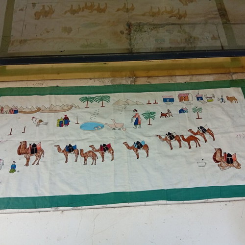 Handmade embroidered wall hanging used, folk art 145×65 cm