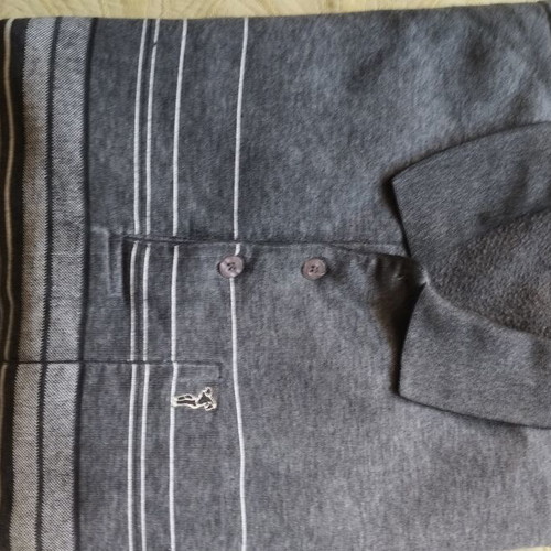 Set of 3 long-sleeve polo shirts size M like new, blue and grey