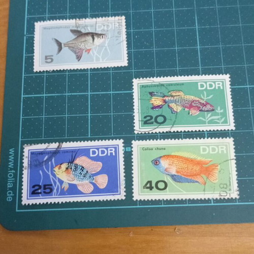 Germany DDR Aquarium Fish Stamps 1966 like new