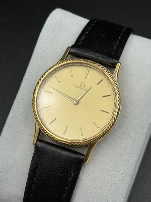 Omega De Ville Quartz ρολόι μεταχειρισμένο, χρυσαφί, χάνει ώρα