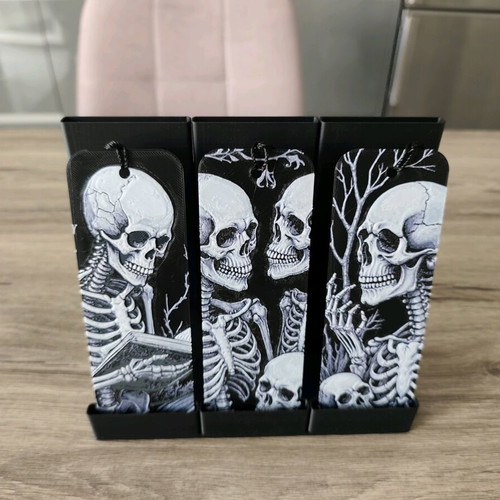 Set of 3 handmade bookmarks with skeletons, new