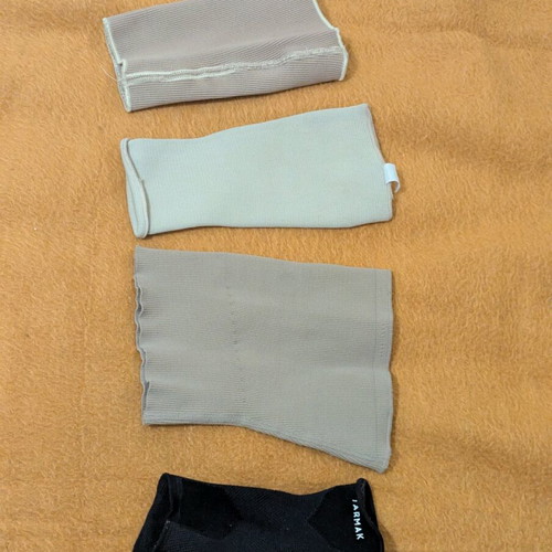 Knee brace, ankle support and elbow pads used, size Large