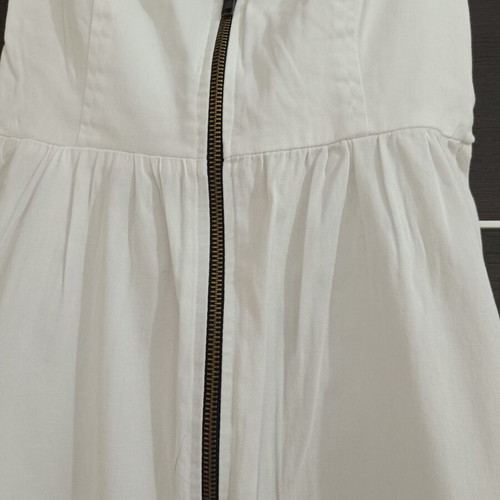 Anel white dress like new with zipper and back smocking