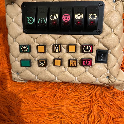 Button box handmade for Euro Truck Simulator 2 new, 18 buttons with leather cover