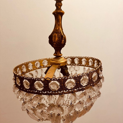 Vintage handmade crystal pendant light new