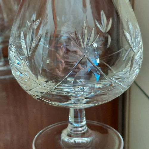 Set of crystal cognac glasses like new, 8 pieces