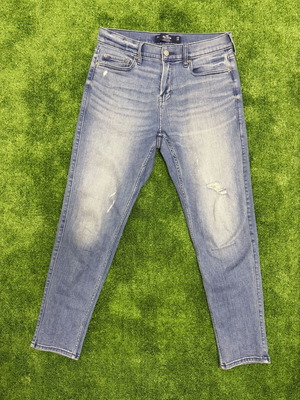 Hollister women's slim jeans like new, soft denim, white and blue