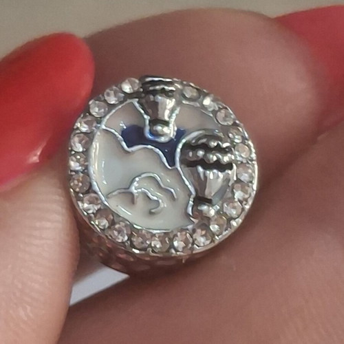 Charm for bracelets like new, blue and silver