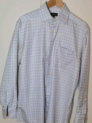 Manetti Business Class shirt with long sleeves and pocket like new, size L, blue
