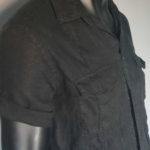 Zara Man black linen shirt, size Large