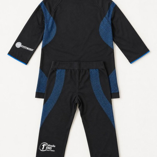 EMS Fitness set XS with top and leggings like new, black with blue details