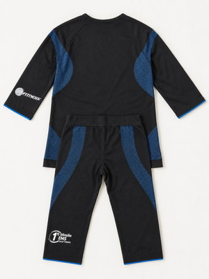 EMS Fitness set XS with top and leggings like new, black with blue details