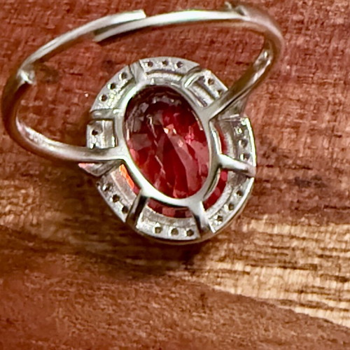 Canary Red Solitaire Ring 925 Silver with Cubic Zirconia, new