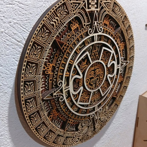 Multilayer Aztec Sun Calendar CNC Laser cut new