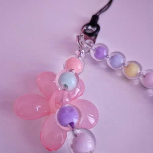 Bracelet keychain with colorful plastic beads new