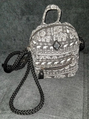 Claire's denim patterned backpack like new