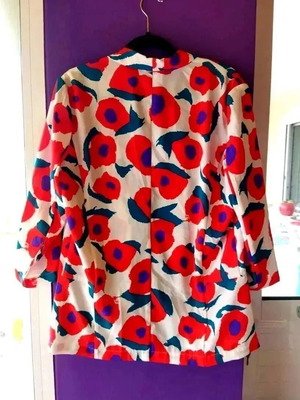Blazer Large Νο44 λευκό ANONYME DESIGNERS καινούργιο, floral κρεπ