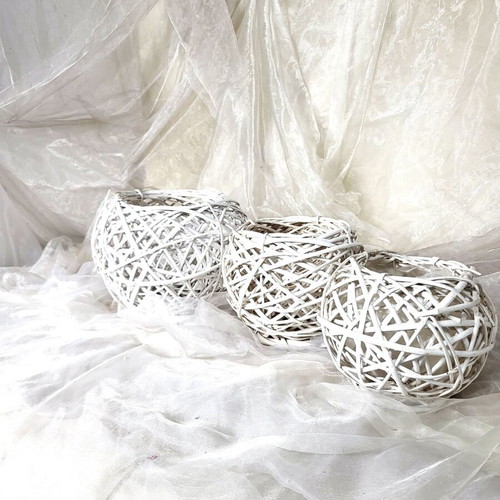 Decorative baskets used, set of 3 for wedding and baptism